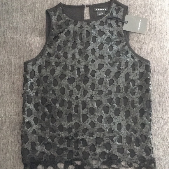 NWT Trouve sequined top, Size XS - Picture 1 of 5